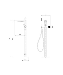 CONTOUR Bateria wannowa wolnostojąca (CT8033CR)